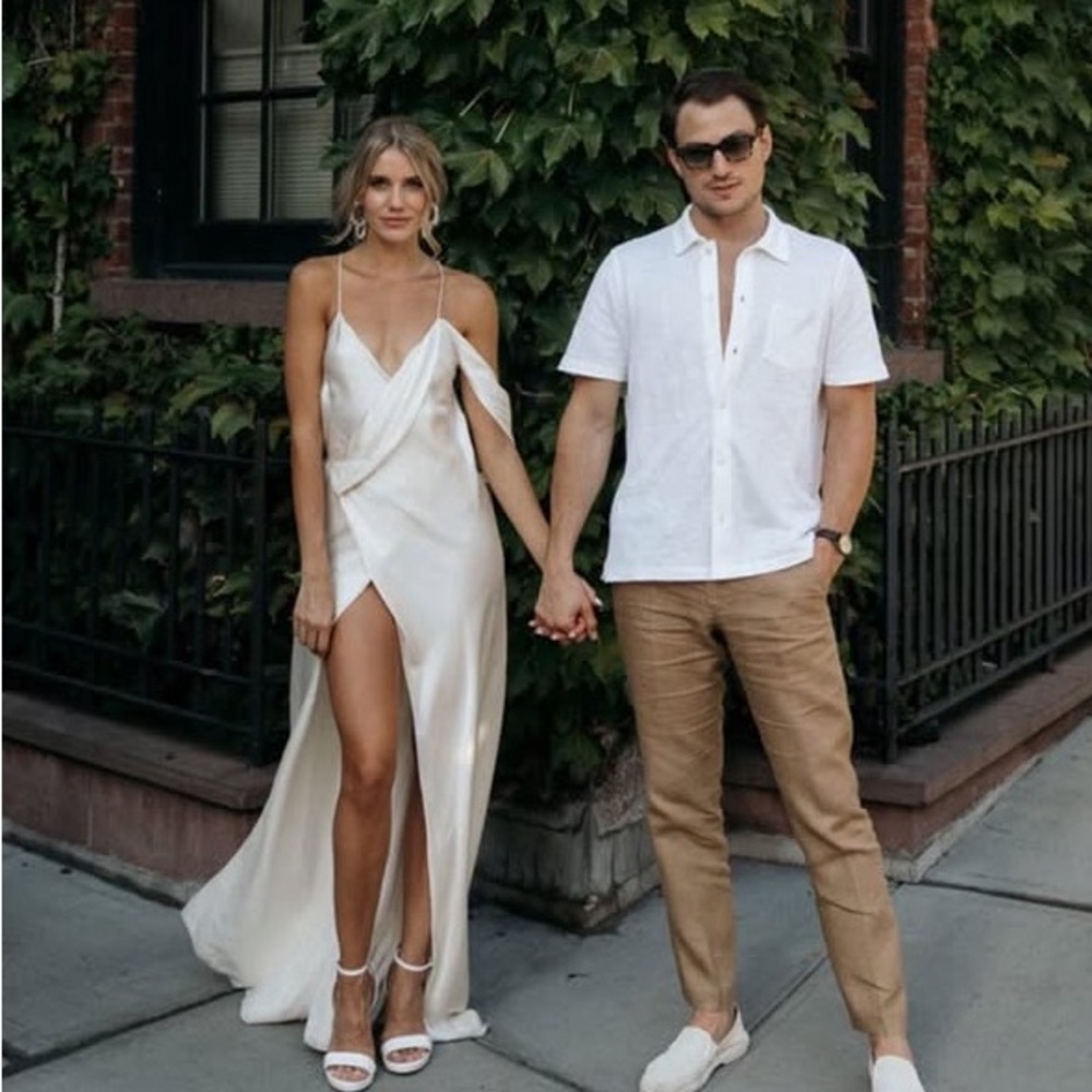 Michelle Mason Wrap Silk Gown